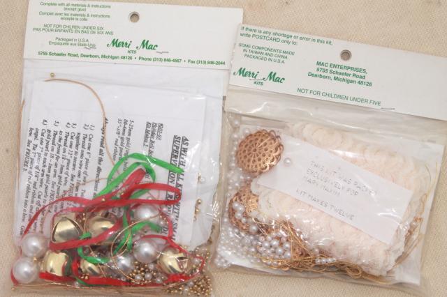 photo of vintage bead ornament kit lot, Mary Maxim kits to make beaded Christmas tree ornaments #12