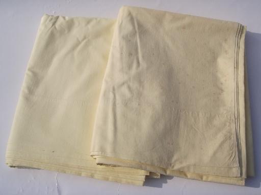 photo of vintage bed linens, cotton pillowcases and sheets, matching gold bedspread #4