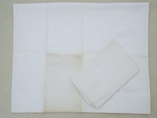 photo of vintage bedding lot, cotton pillowcases w/ lace, whitework embroidery #6