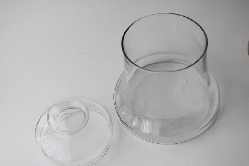 photo of vintage bell jar, glass cloche canister w/ lid, terrarium or collections display #2