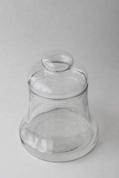 catalog photo of vintage bell jar, glass cloche canister w/ lid, terrarium or collections display