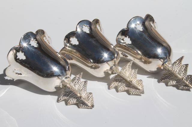 photo of vintage bells made in India, silver plated brass bell Christmas tree ornaments #4
