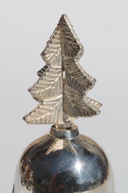 photo of vintage bells made in India, silver plated brass bell Christmas tree ornaments #5