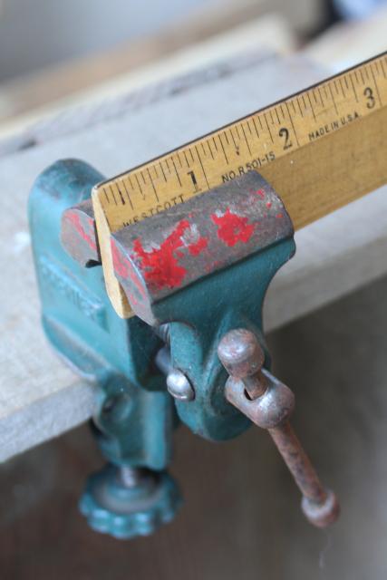 photo of vintage bench mount Premier vise, small hobby tool miniature making or jewelry crafts #2