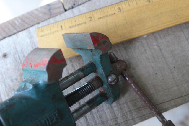 photo of vintage bench mount Premier vise, small hobby tool miniature making or jewelry crafts #7