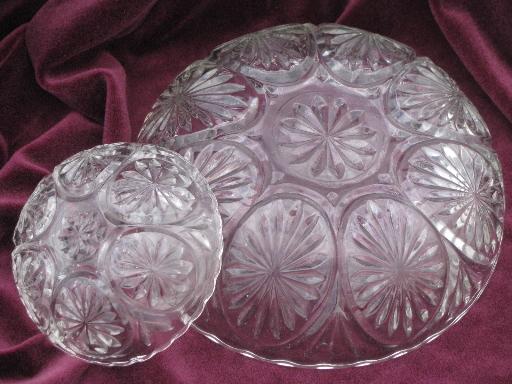 photo of vintage berry set, pres-cut 'oatmeal' Anchor Hocking fruit salad bowls #5