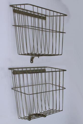 photo of vintage bicycle basket rear mount saddle baskets, Androck steel wire baskets #6