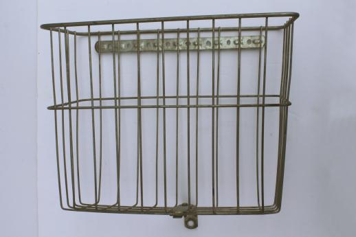 photo of vintage bicycle basket rear mount saddle baskets, Androck steel wire baskets #10