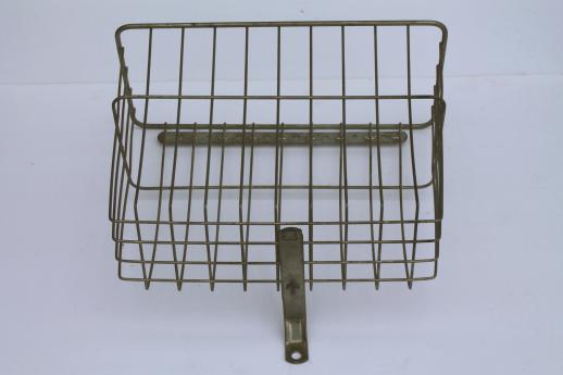 photo of vintage bicycle basket rear mount saddle baskets, Androck steel wire baskets #11