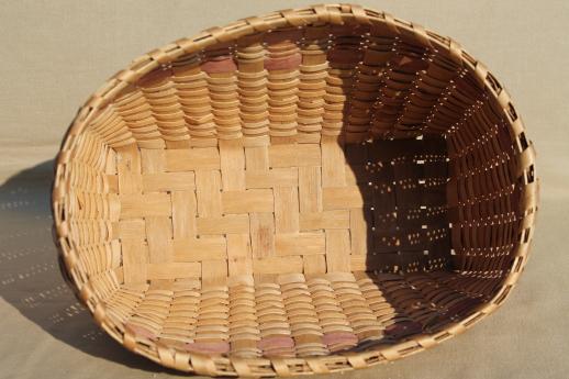 photo of vintage bicycle bike pack basket, natural split wood splint basket #5