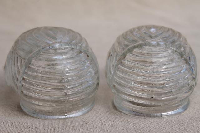 photo of vintage birdcage bird feeders, glass & milk glass seed & water cups for birds #4