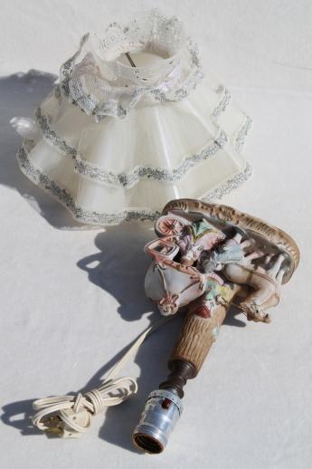 photo of vintage bisque china boudoir lamp, french fairy tale Cinderella coach figurine lamp #10