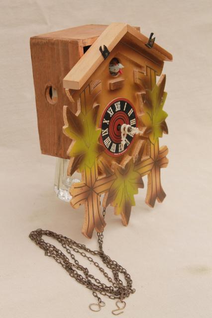 photo of vintage black forest style cuckoo clocks parts clock lot carved wood germany  #13