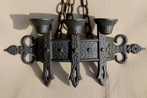 photo of vintage black metal candle sconces w/ french fleur de lis, gothic fairy tale style! #9