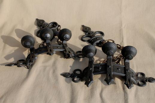 photo of vintage black metal candle sconces w/ french fleur de lis, gothic fairy tale style! #10