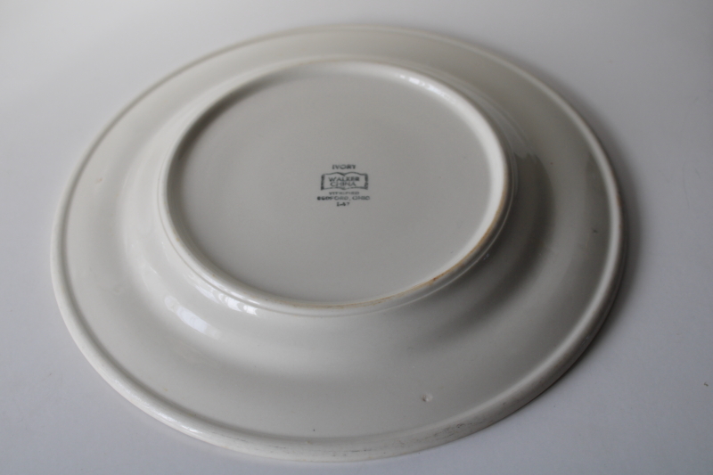 photo of vintage black transferware ironstone china plate w/ 1800s engraving Chicago Chamber of Commerce historic building  #4