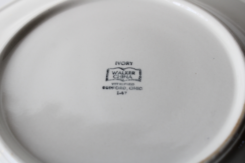 photo of vintage black transferware ironstone china plate w/ 1800s engraving Chicago Chamber of Commerce historic building  #5