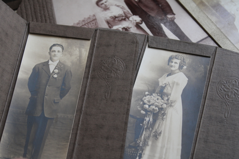 photo of vintage black & white photos & cabinet cards, 16 different brides, wedding photo lot #5