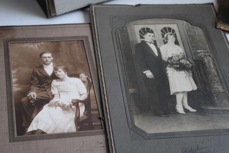 photo of vintage black & white photos & cabinet cards, 16 different brides, wedding photo lot #8