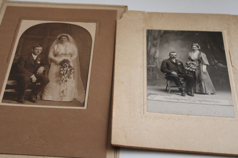 photo of vintage black & white photos & cabinet cards, 16 different brides, wedding photo lot #10