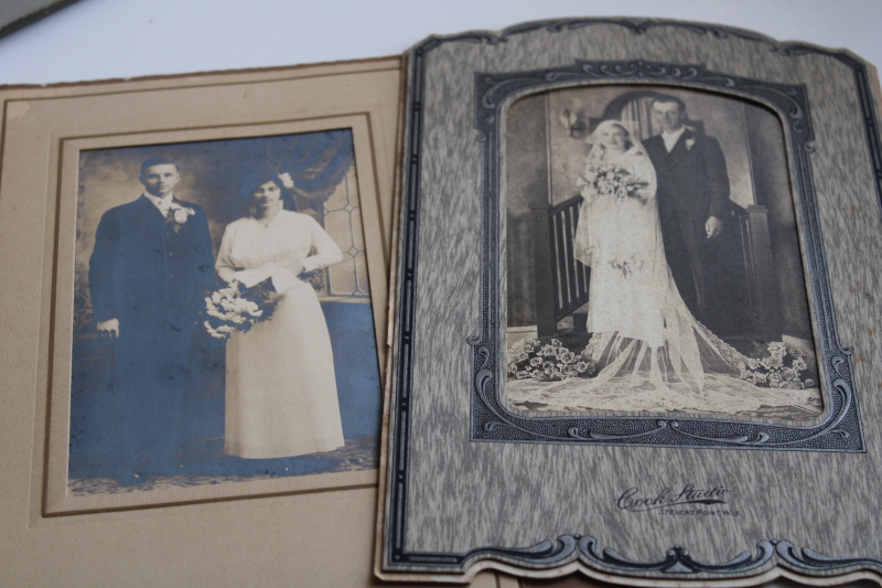 photo of vintage black & white photos & cabinet cards, 16 different brides, wedding photo lot #12