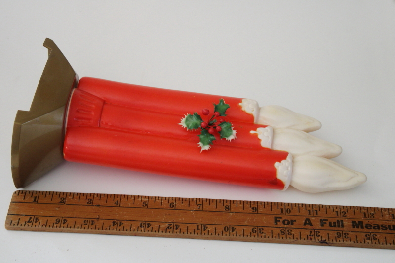 photo of vintage blow mold plastic Christmas candles large floral decoration for holiday display #3