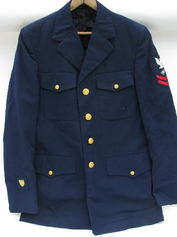photo of vintage blue US Navy uniform jacket/coat Electronics Tech patch #1