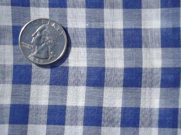 catalog photo of vintage blue and white checked gingham, sheer crisp pure cotton fabric