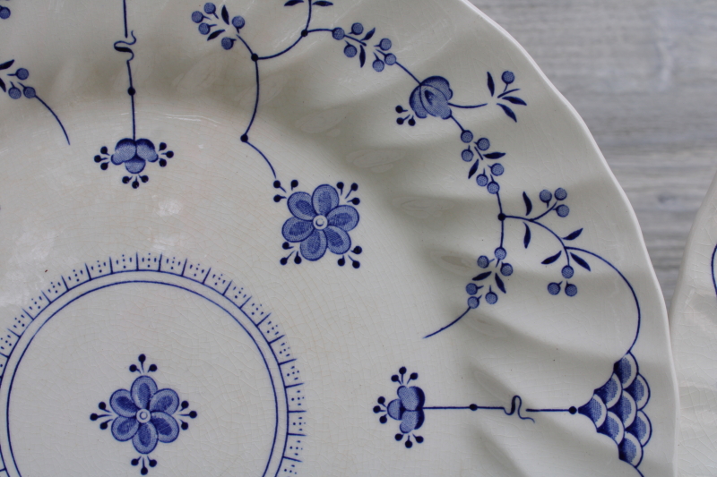 photo of vintage blue & white china dinner plates set of 8 Finlandia Myott England  #3