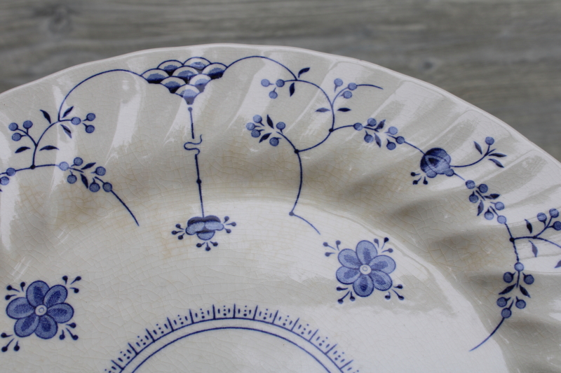 photo of vintage blue & white china dinner plates set of 8 Finlandia Myott England  #4