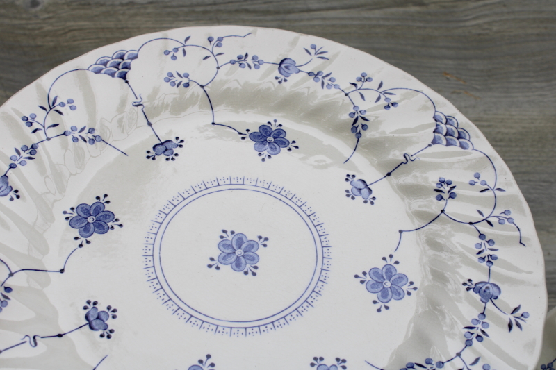 photo of vintage blue & white china dinner plates set of 8 Finlandia Myott England  #5