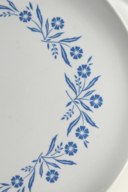 photo of vintage blue cornflower Corningware dinner plates, set of 8 #5
