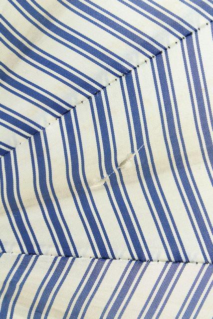 photo of vintage blue & white striped parasol sun shade umbrella, 1910-20s regatta style! #6