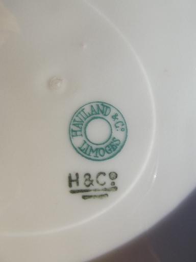 photo of vintage bluebird china plate, old antique Haviland Limoges - France #4