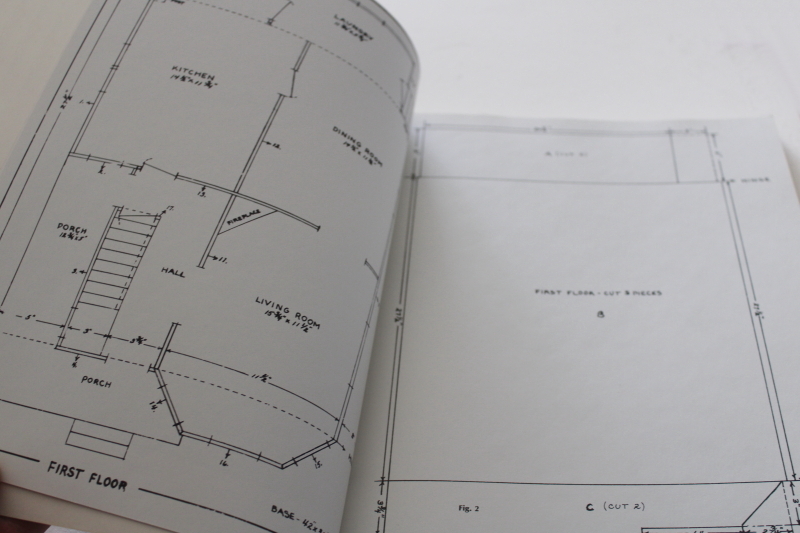 photo of vintage book of dollhouse & furniture miniatures plans, farmhouse circa 1900 or 1910 #2