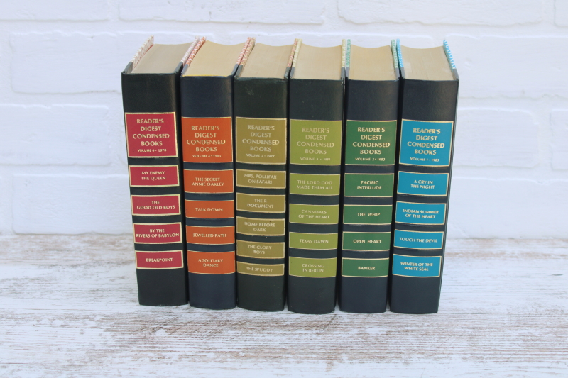 photo of vintage books lot, Readers Digest books w/ print covers, rainbow colors #3