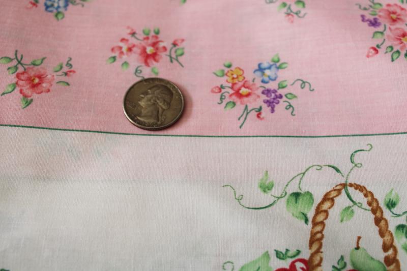 photo of vintage border print cotton fabric, country garden floral 80s 90s Daisy Kingdom style #7