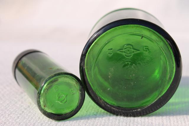 photo of vintage bottles & jars - blue, green, amber, milk glass old medicine bottle lot #5