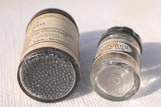 photo of vintage bottles & jars - blue, green, amber, milk glass old medicine bottle lot #14