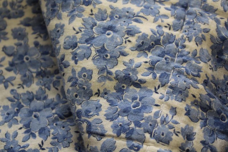 photo of vintage bow tie patchwork quilt reversible to blue flowered feedsack fabric #3