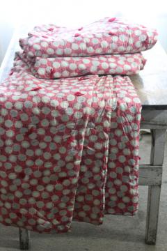 catalog photo of vintage bow tie patchwork quilt reversible to blue flowered feedsack fabric