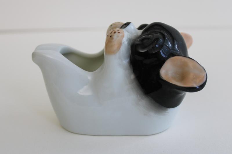 photo of vintage boxer dog figural ashtray w/ open mouth made in Japan china Mexico souvenir #4