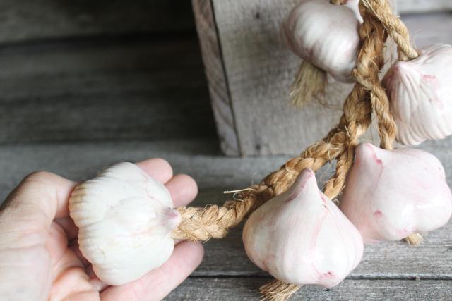 photo of vintage braid of ceramic garlic bulbs, french country kitchen decor or anti vampire Halloween! #5