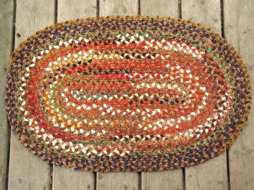 photo of vintage braided rug lot, new old stock chenille rugs w/ Spartan labels #3