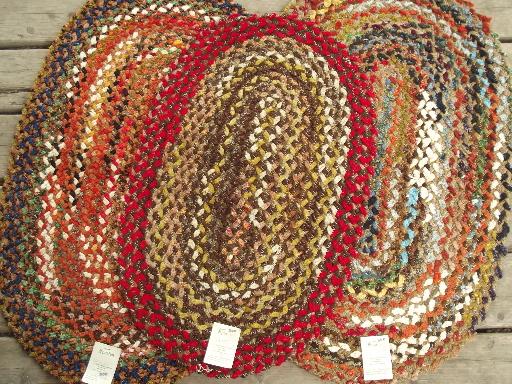 photo of vintage braided rug lot, new old stock chenille rugs w/ Spartan labels #6