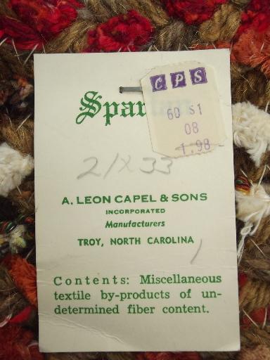 photo of vintage braided rug lot, new old stock chenille rugs w/ Spartan labels #7