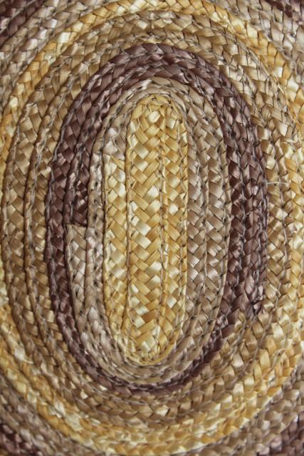 photo of vintage braided straw basket bowls, rustic natural textural neutral colors #8