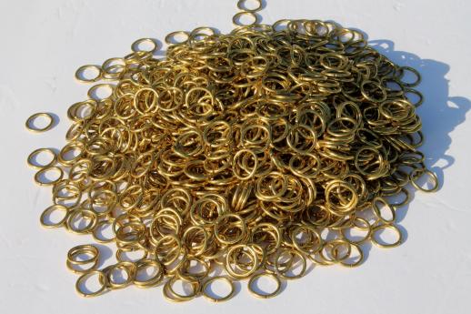 photo of vintage brass O ring, 800+ brass plated steel o-rings 3/4'' dia new old stock lot #2