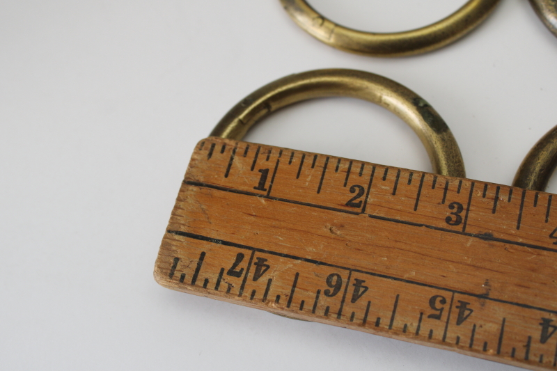 photo of vintage brass bull rings, bull nose ring lot of six, heavy solid brass rings #2