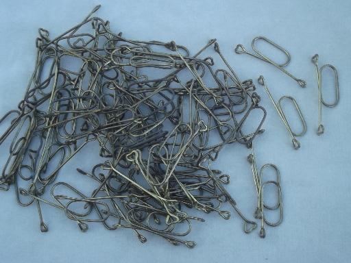 photo of vintage brass curtain hardware, heart shaped solid brass cafe curtain hooks #1